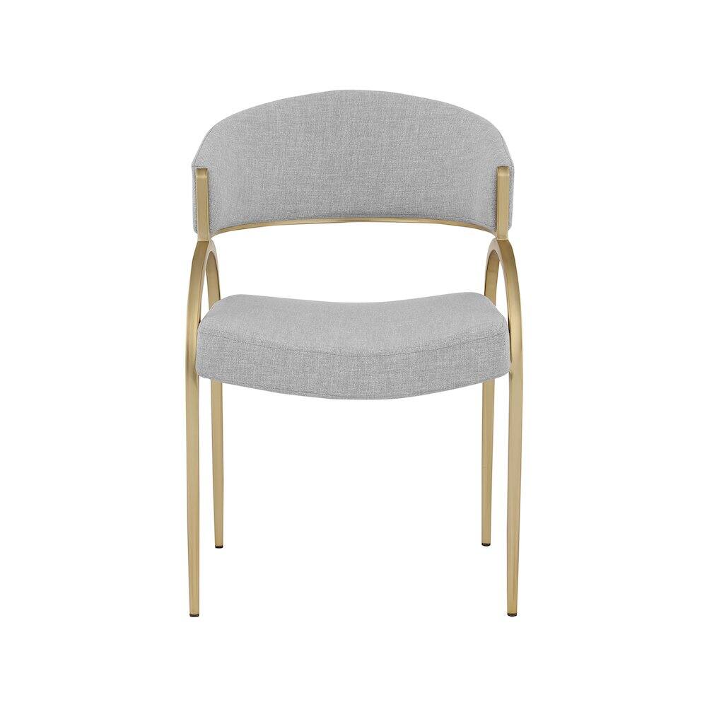Alt View 2. Meridian Furniture - Privet Grey Linen Textured Fabric Dining Chair, Set of 2 - Grey.