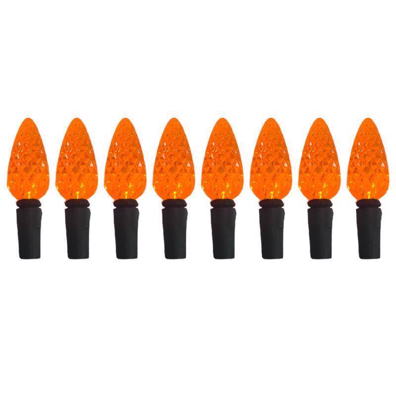 Front. Celebrations - Orange 100 ct 2 in. LED C6 Halloween String Lights - Orange.