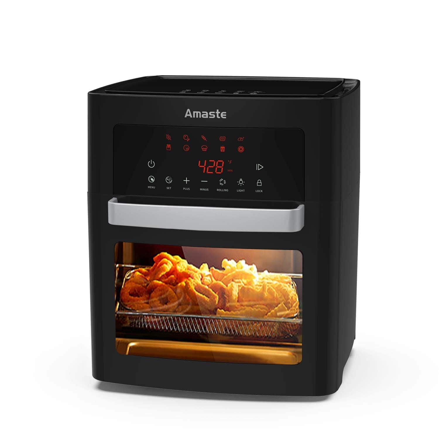 ZACHVO - 10-in-1 Air Fryer Oven, 1500W, 16QT, Convection, Rotisserie, Dehydrator - Black