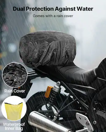 high quality motorcycle bag rain cover NEVERLAND Waterproof Outdoor Heavy Duty with 2 Lock-Holes Slip on rain covers for the Thrashin Road Trip Backpack Fully Taped Seams Water Resistant Coated Nylon VEVOR Motorcycle Tail Bag, 30