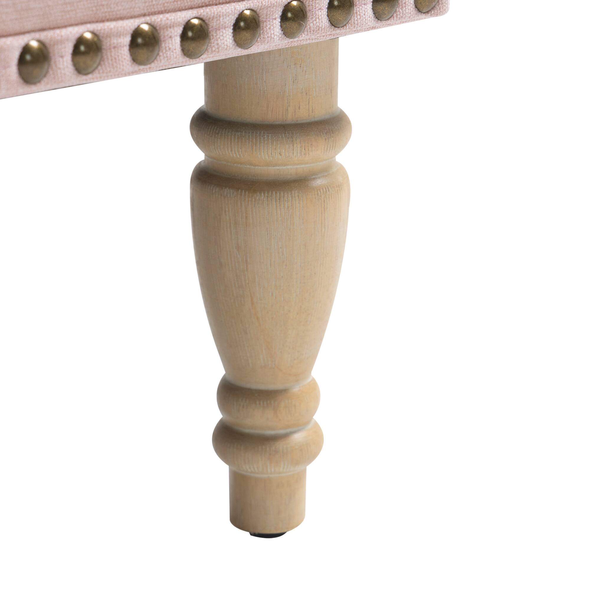 Alt View 10. GOODSILO - Stylish Upholstered Accent Chair with Wooden Legs and Nailhead Trim for Living Room or Bedroom - Pink.