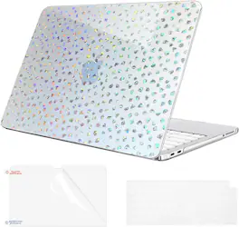 Fintie - Case with Keyboard Skin & Screen Protector for MacBook Neo 13 Inch (Model A3404, 2026 Release) Snap-On Hard Shell Cover - Laser Diamond