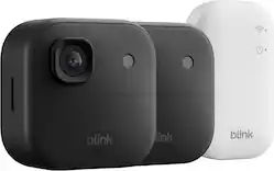 Blink - Outdoor 2K+ Wireless Smart Security Camera, 2K video, Two-way audio w/ noise cancellation, Smart detection - 2CAM - Black - Front_Zoom