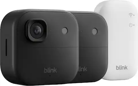 Blink - Outdoor 2K+ Wireless Smart Security Camera, 2K video, Two-way audio w/ noise cancellation, Smart detection - 2CAM - Black