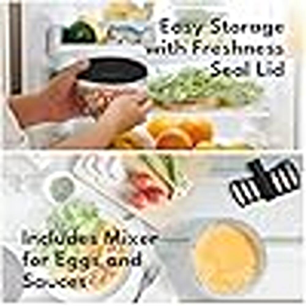 Easy Storage with Freshness Seal Lid

Includes Mixer for Egg and Sauce