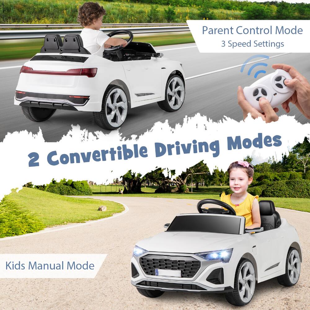 Parent Control Mode  
3 Speed Settings  

2 Convertible Driving Modes  

Kids Manual Mode