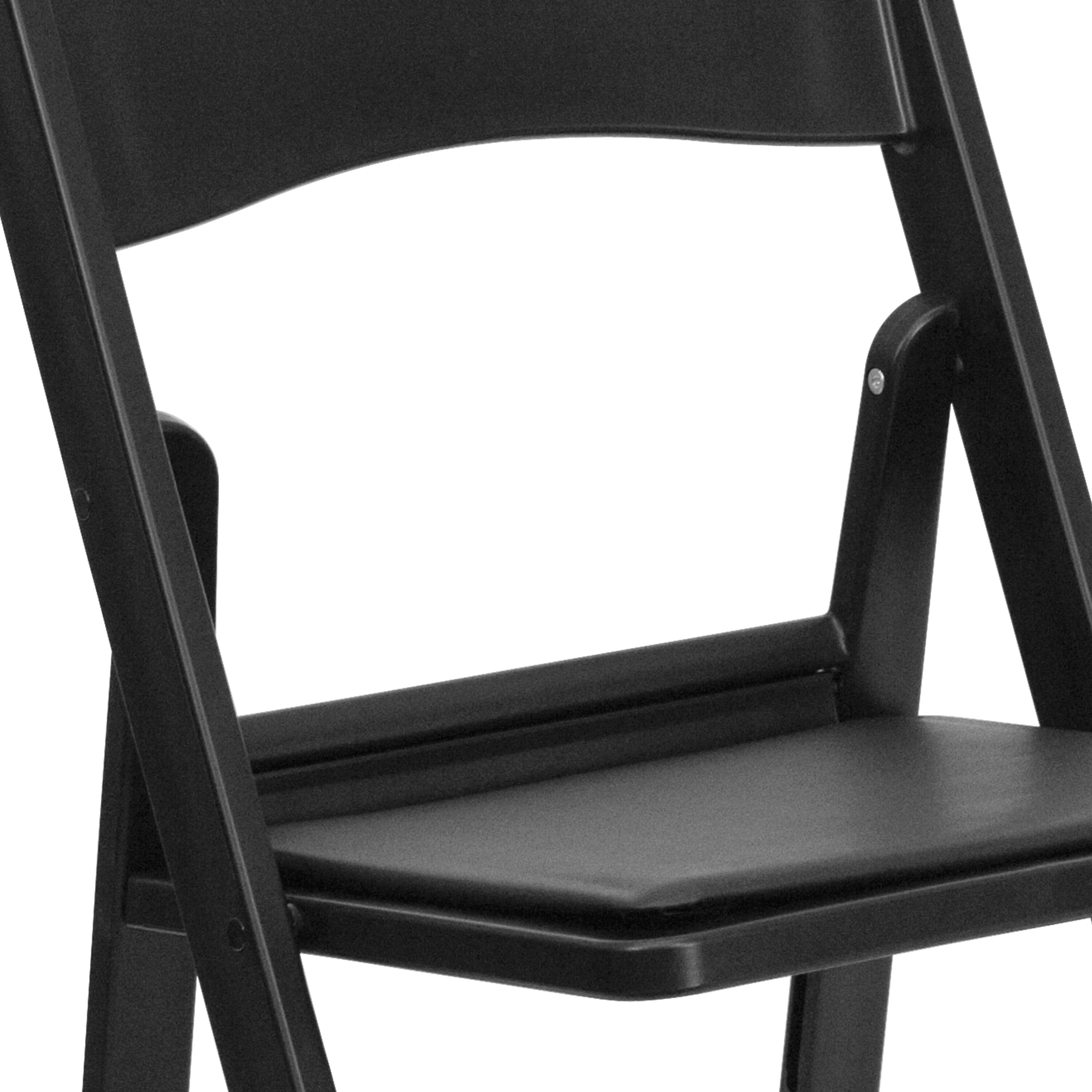Alt View 10. Emma + Oliver - Set of 4 800 lb Weight Capacity Indoor/Outdoor Resin Folding Chairs - Black.
