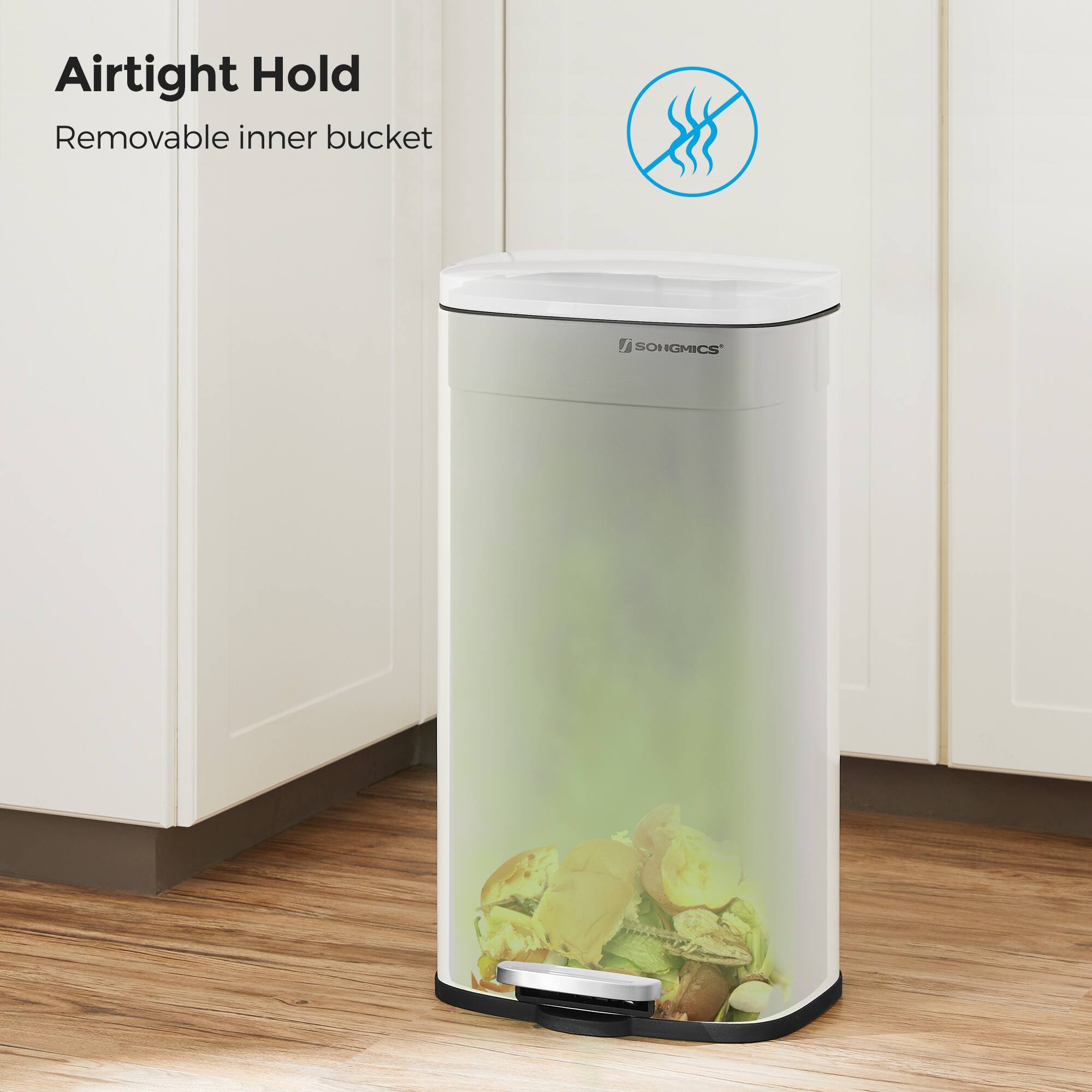 Airtight Hold  
Removable inner bucket  
SONGMICS