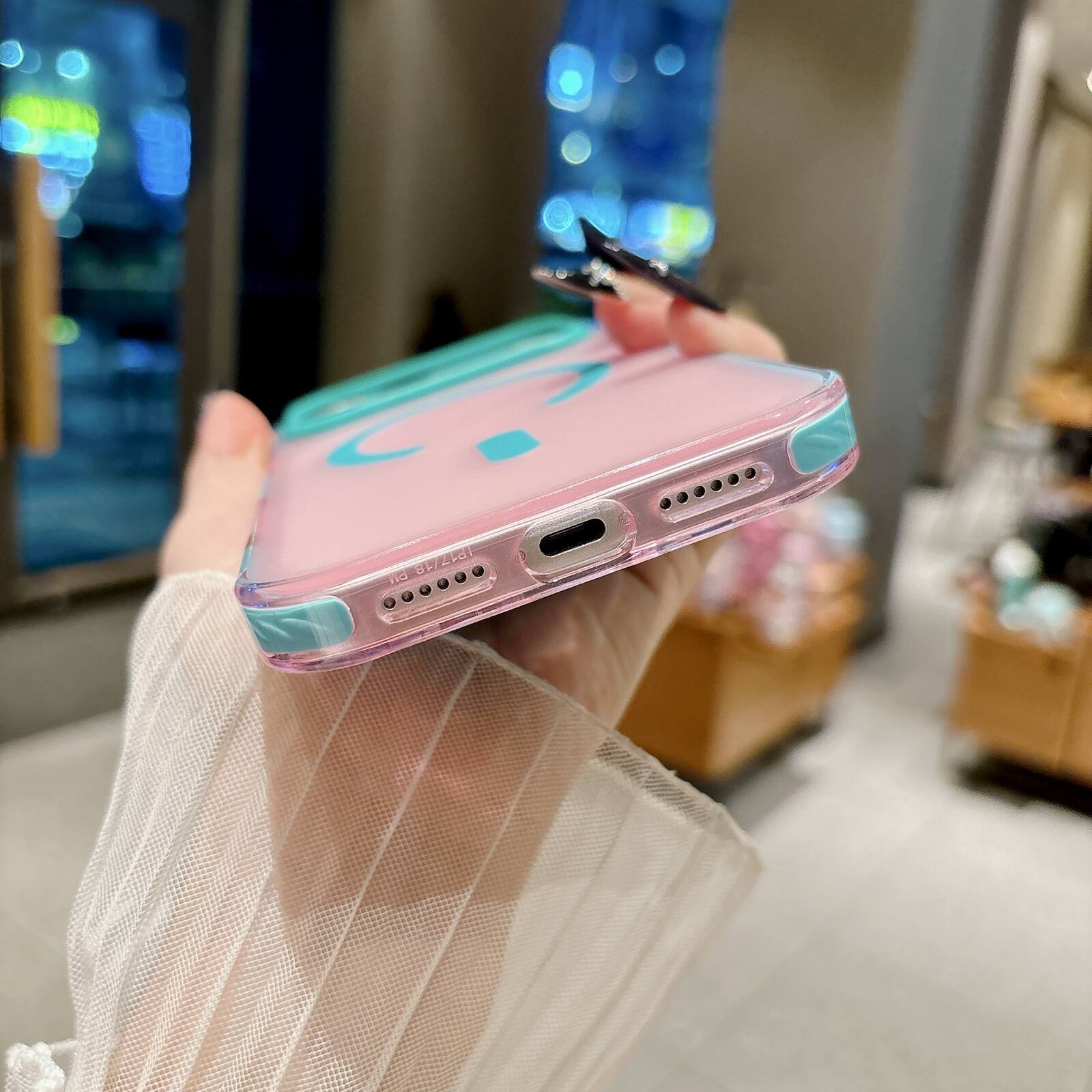 Back. Dteck - Magnetic Case for Apple iPhone 18 Pro, Translucent Color Blocking Design with Shockproof Drop Protection Hard Cover - Darkpurple.