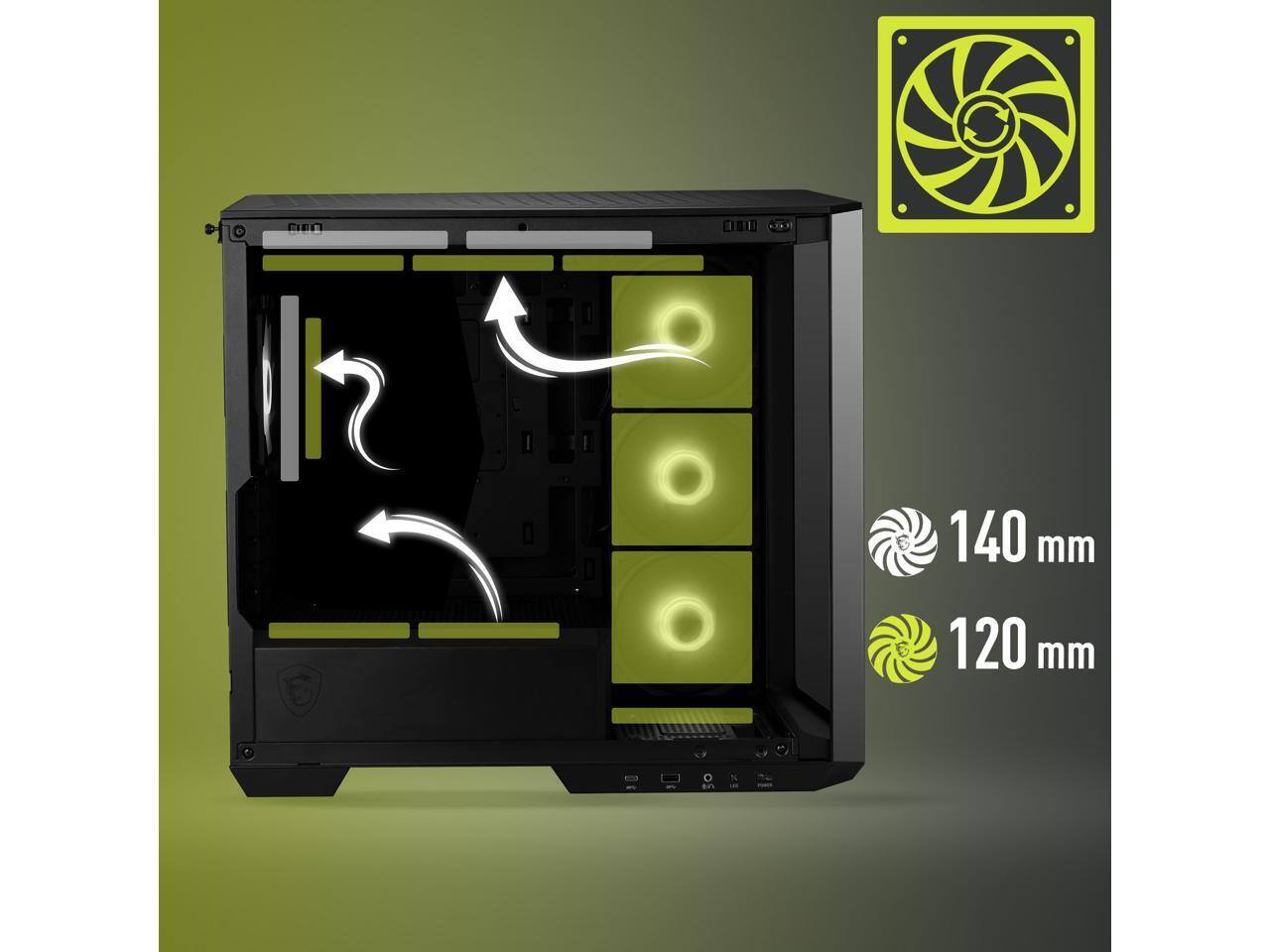 k*n様 MAG PANO M100R PZ MSI MAG PANO M100R PZ Micro ATX Tower Gaming Case - MSI-US