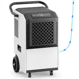 BEARSOLIM - Commercial Dehumidifier with Built-in Pump 160 Pint Industrial Dehumidifier 7500 Sq Ft Large Dehumidifier - White