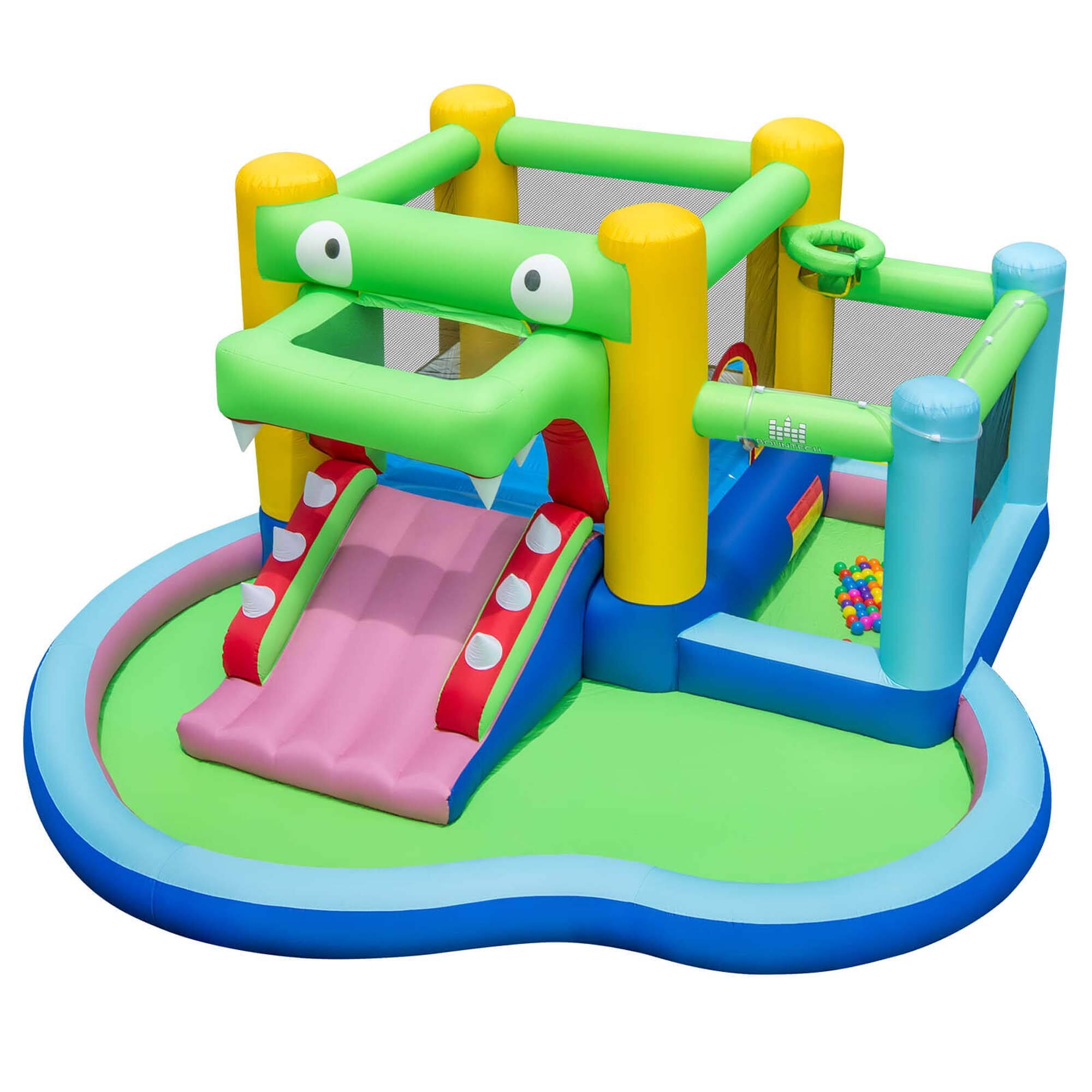 Alt View 9. Costway - Costway 5-in-1 Inflatable Bounce House with Slide Splash Pool Ball Pit & Basket Hoop - Multi-color.