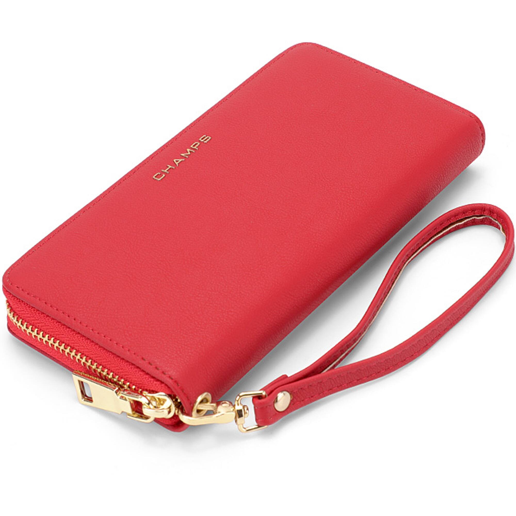 Left. Champs - Iconic Collection Zip-Around Wallet - Red.