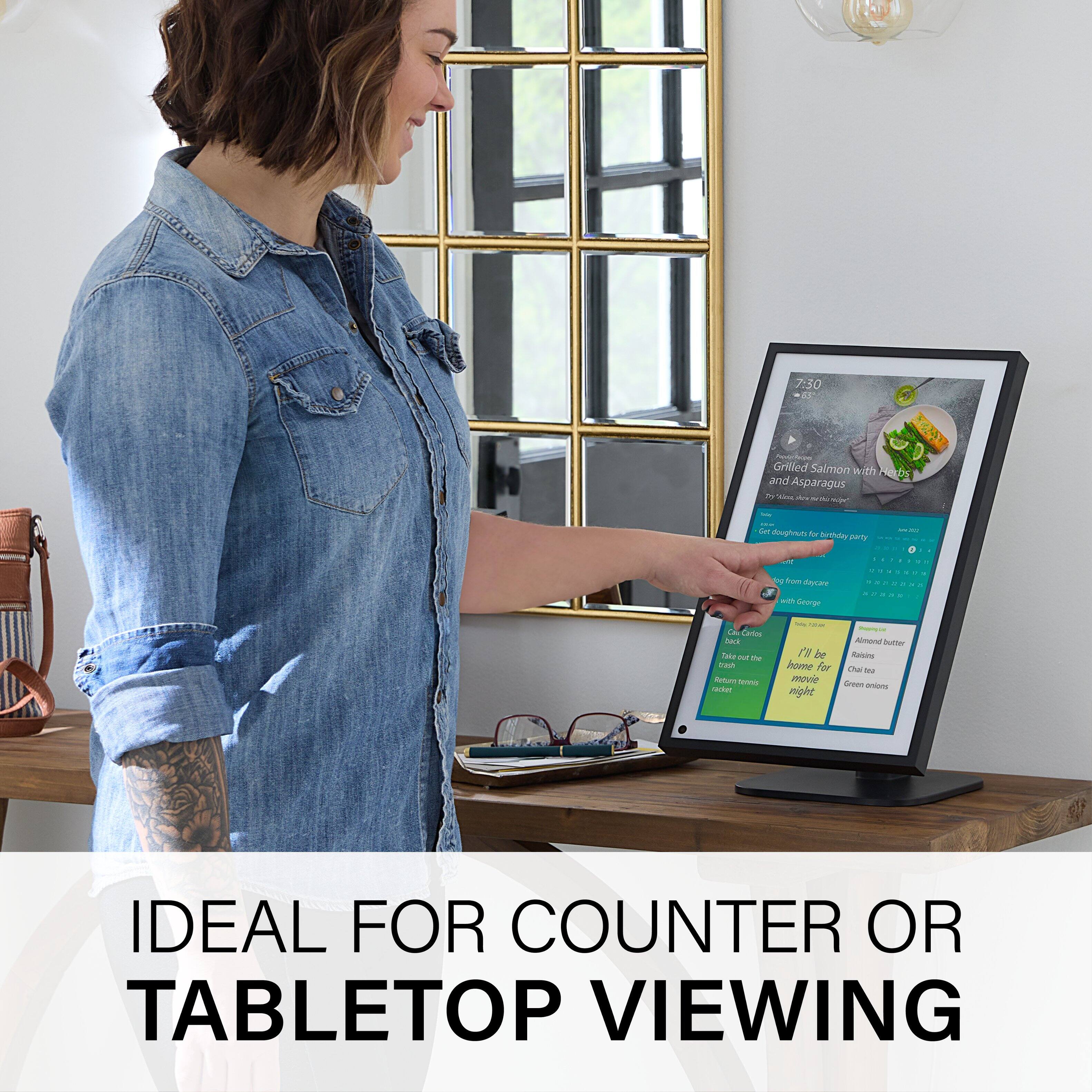 The text on the image reads: "Ideal for counter or tabletop viewing."