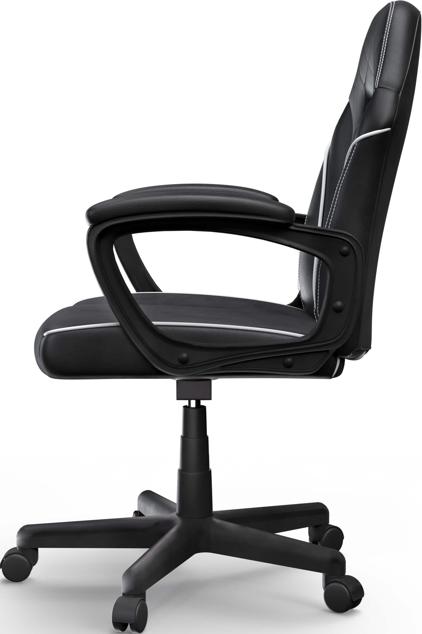 Back. ACGAM - Slim Gaming Chair, Ergonomic Office Chair with Superior Leather, 360° Swivel and Height Adjustment for Home Office - Black.