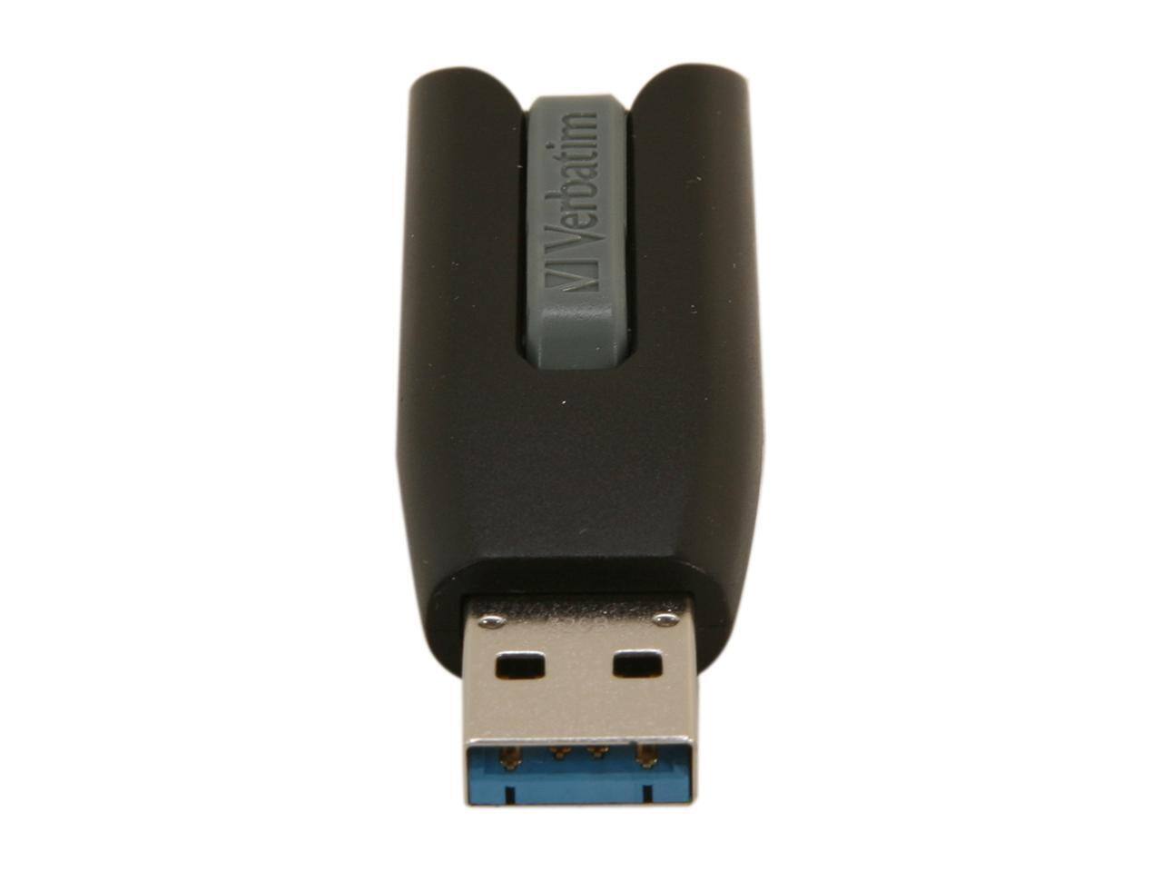 Alt View 3. Verbatim - Verbatim 32GB Store 'n' Go V3 USB 3.0 Flash Drive, Black/Gray Model 49173 - Black/Gray.