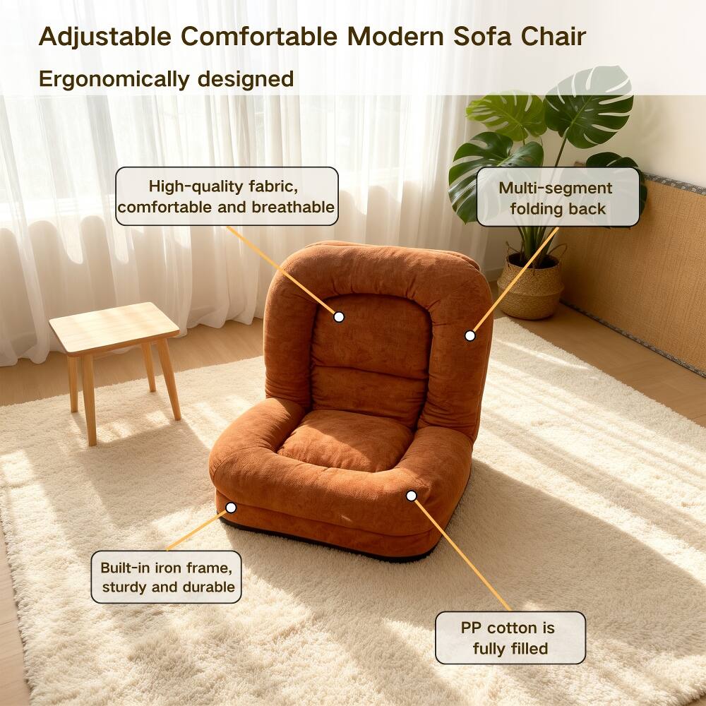 Adjustable Comfortable Modern Sofa Chair  
Ergonomically designed  

- High-quality fabric, comfortable and breathable  
- Multi-segment folding back  
- Built-in iron frame, sturdy and durable  
- PP cotton is fully filled