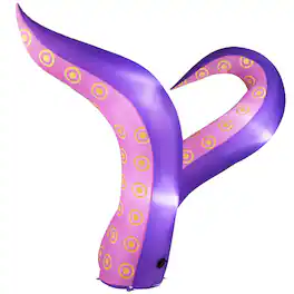 Costway - 6.5 Ft Inflatable Tentacles Blow up Octopus Legs Window Decoration with LED Lights - Purple