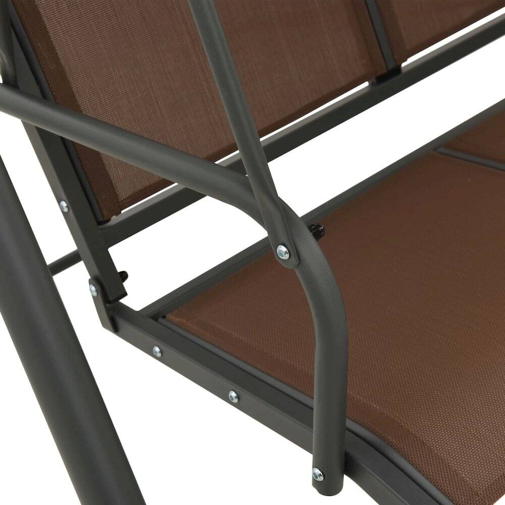 Alt View 1. vidaXL - vidaXL Porch Swing Coffee Powder-coated steel frame Large - Brown.