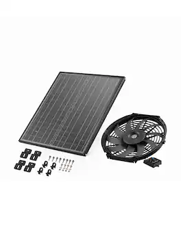 VEVOR - Gable Mount Fan, 12 Inch Solar Power Attic Exhaust Fan with Adjustable Thermostat & Outer Mesh,1300 CFM House Ventilator - Black