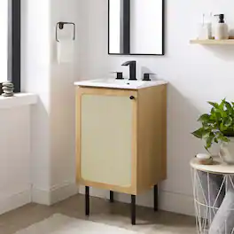 Chaucer Bathroom Cabinet Basin Not Included by Modway - Oak