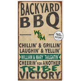 Jardine - William & Mary Tribe 11'' x 20'' Indoor/Outdoor BBQ Sign - Brown
