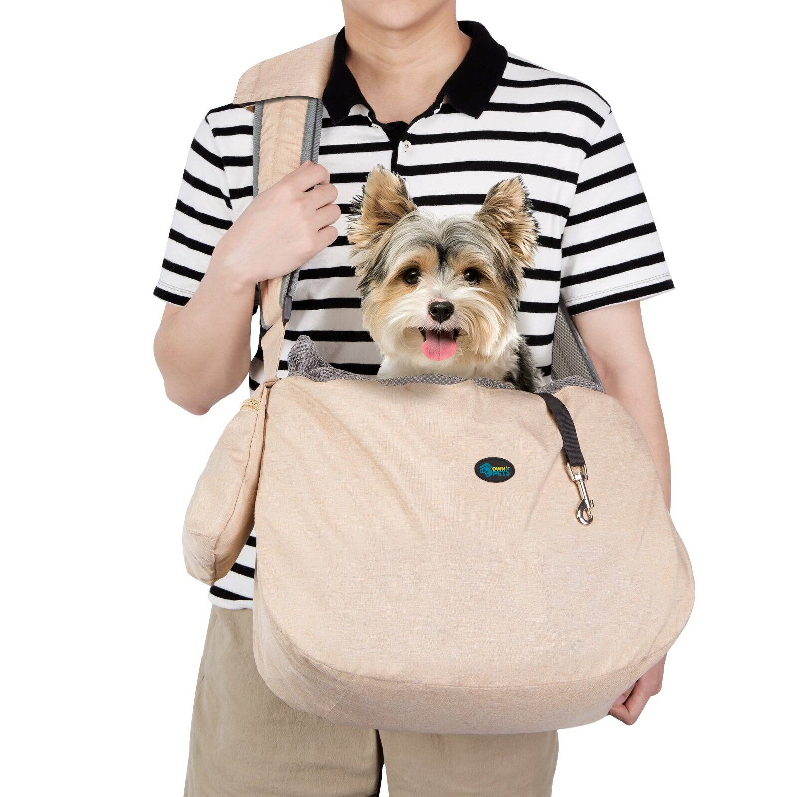 Front. Ownpets - Pet Sling Carrier Hands-Free Bag Adjustable Strap.