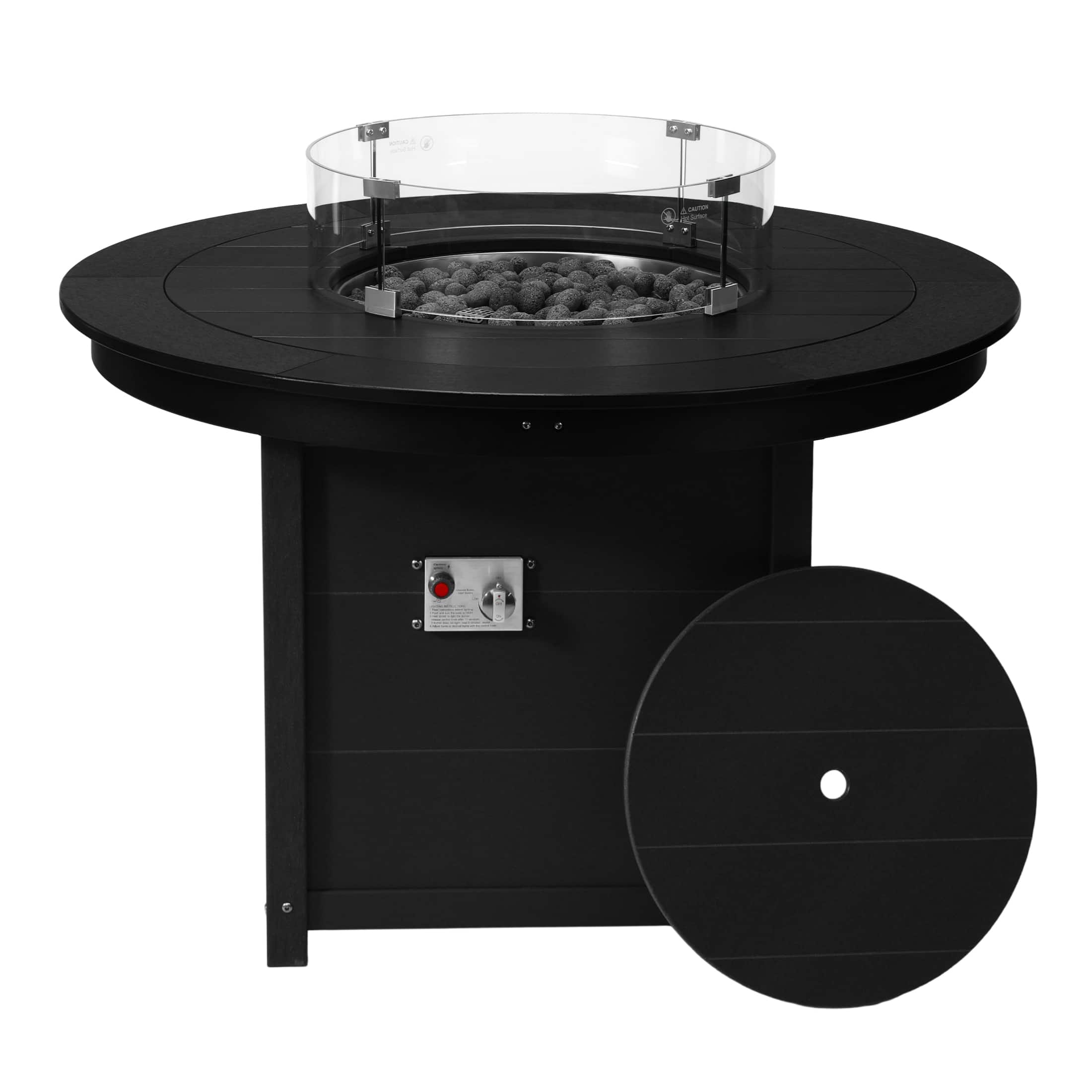 "WestinTrends - Helios 47"" Modern Outdoor Patio Propane Gas Round Fire Pit Table - Black" price history on PriceWatchPro
