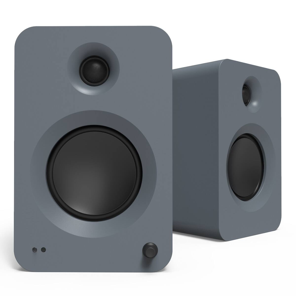 Front. Kanto - Kanto REN Powered Bluetooth Bookshelf Speakers - Pair (Matte Grey) - Gray.