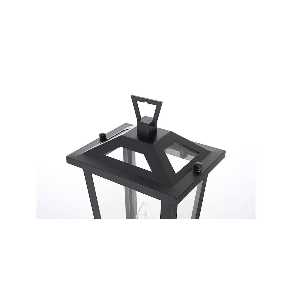 Alt View 2. Elegant Lighting - Berks 7 inch Outdoor Pendant in Black - Black.