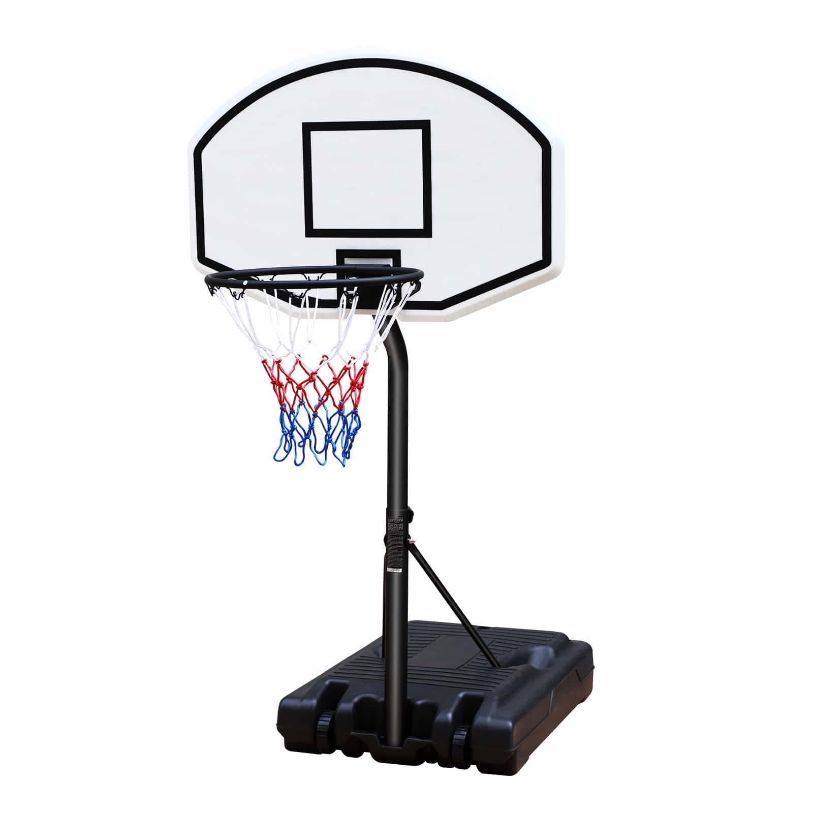 Ecooso - Portable Pool Basketball Hoop, Adjustable 3.1-4.7 ft, 36" Backboard, Poolside Use - Black White