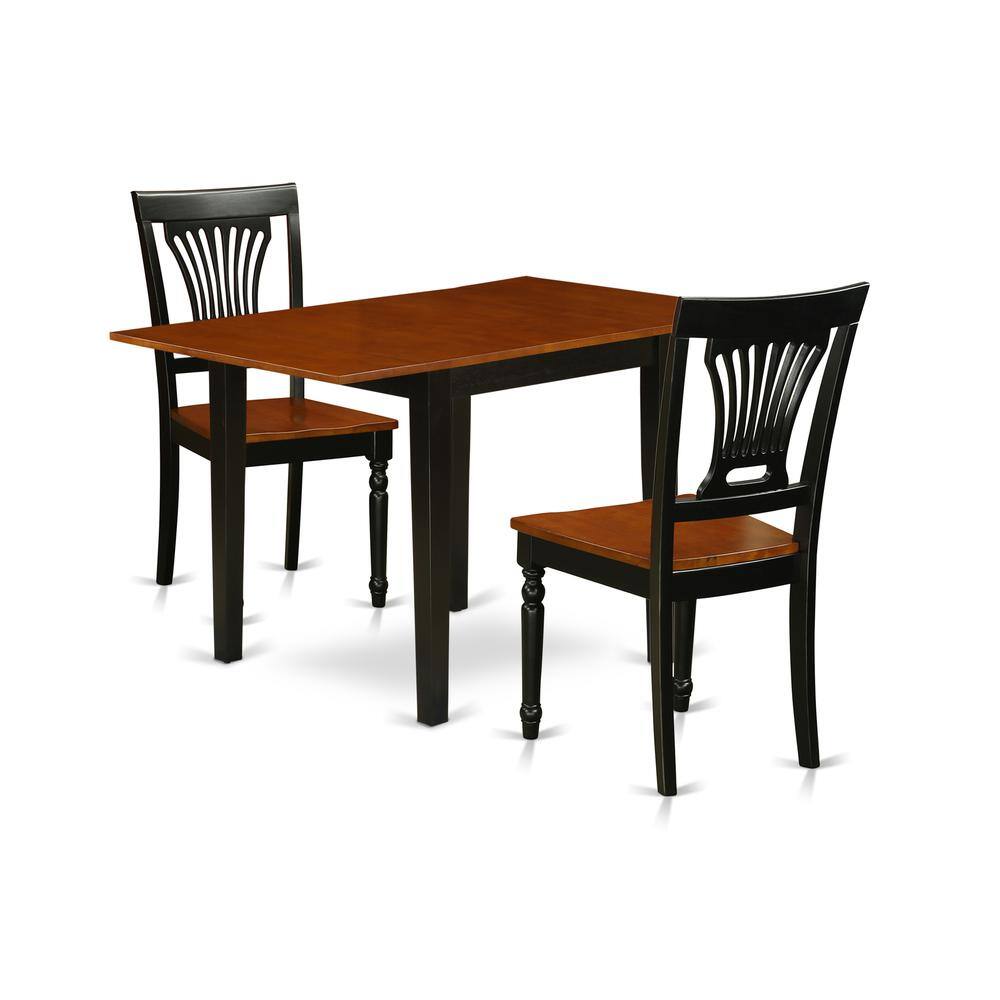 Left. East West Furniture - Dining Room Set Black & Cherry - Brown.