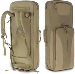 Wikistore - Soft Rifle Case Gun Bag Carrying Case Water Resistant Tactical Storage 30" 36" Multi Pocket - Brown