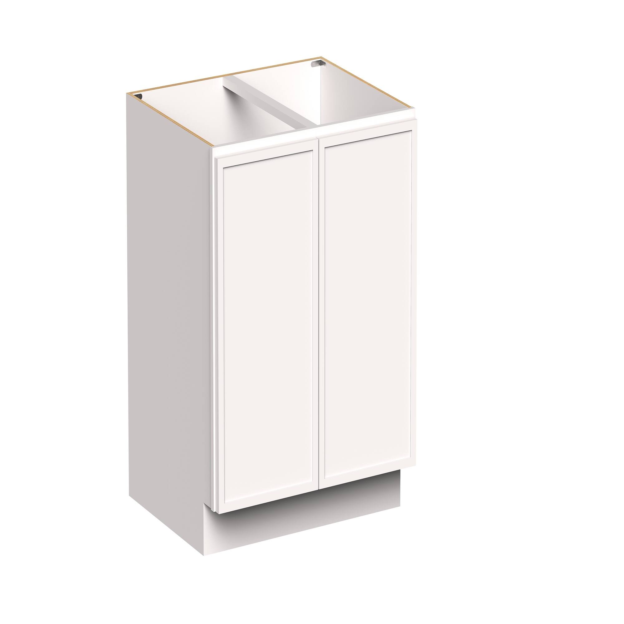 Angle. Boyel Living - 30-in W x 34.5-in H x 24-in D Slim Shaker RTA Kitchen Full Height Door Base Cabinet with Soft-Close - Snow White.