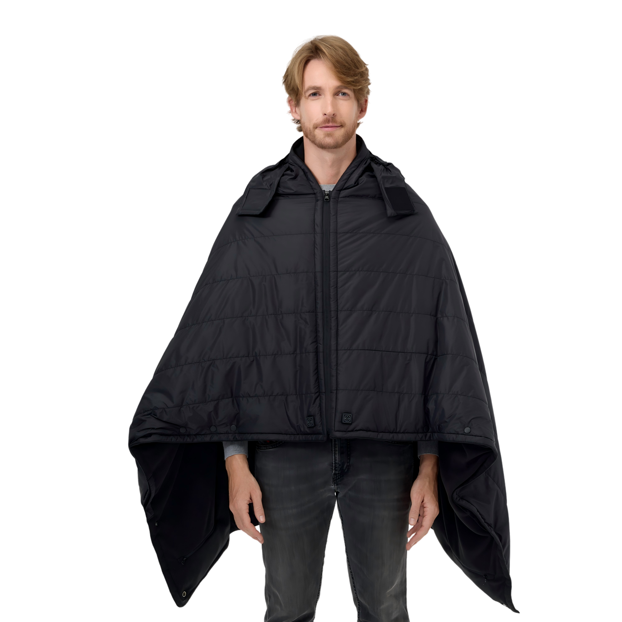 ororo - Heated Dual Control Poncho Blanket - Black