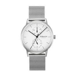 Dakota - Obaku Eik Men’s Watch, Multifunction with Date & 24-Hour Subdials, 40mm Stainless Case, Scratch-Resistant Mi - Steel