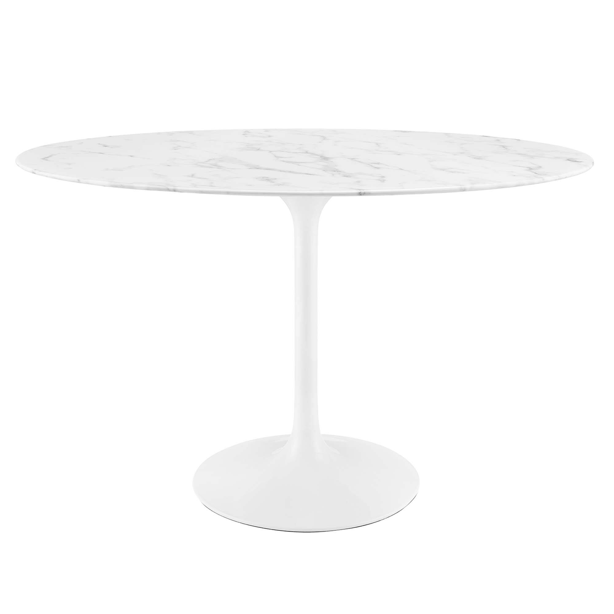 Alt View 2. Modway - Lippa Oval Artificial Marble Dining Table - White.