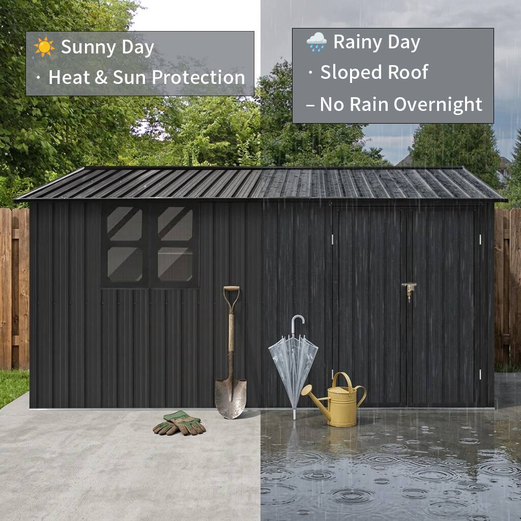 Sunny Day  
- Heat & Sun Protection  

Rainy Day  
- Sloped Roof  
- No Rain Overnight