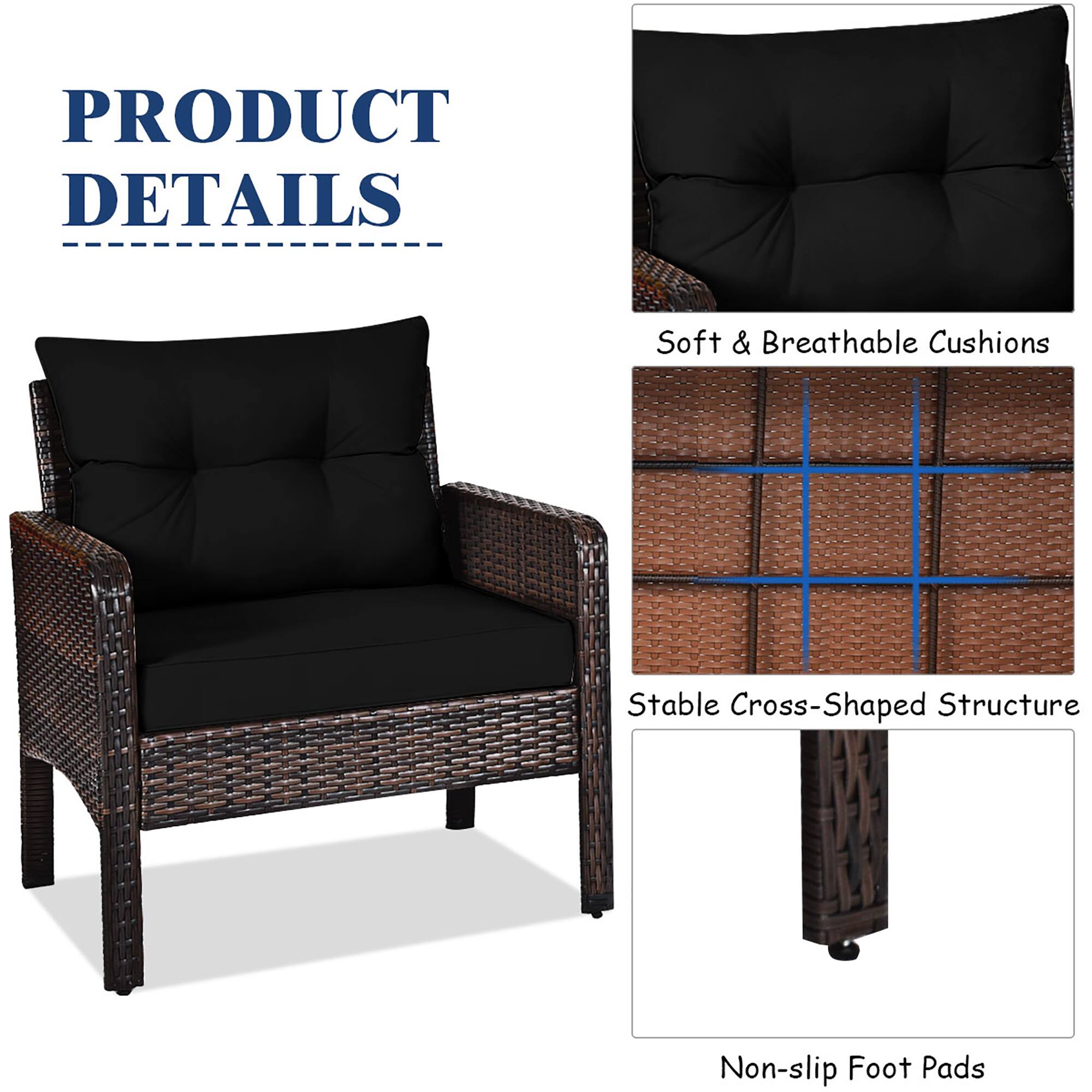 Product Details: Soft & Breathable Cushions, Stable Cross-Shaped Structure, Non-slip Foot Pads.