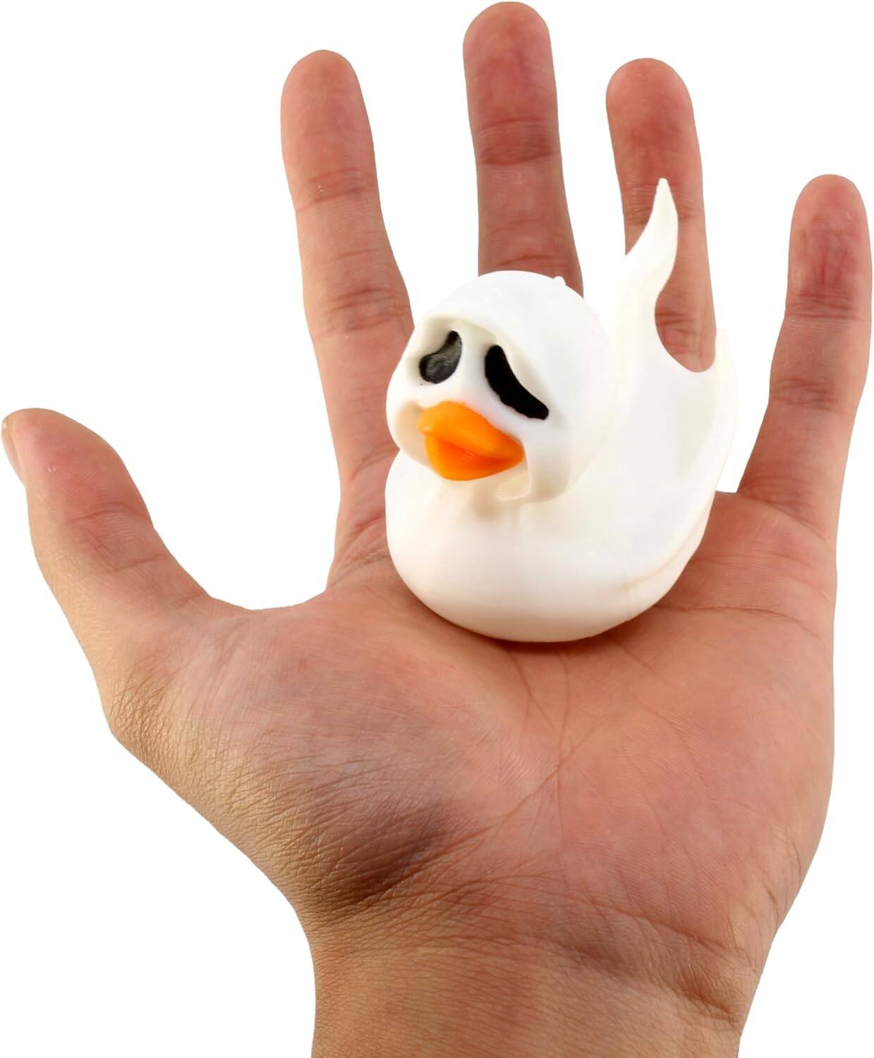 Back. JuzToys - Spooky Ghost Duck Figurine 4x4 Ducking, Fun Car Dashboard Accessory, Ghost Figure Ducks for Cars, by PowerTRC - White.