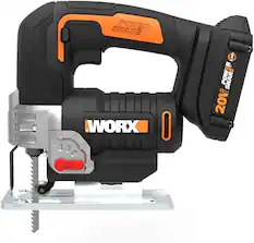 Front. WORX - 20V Cordless Jigsaw - Black.