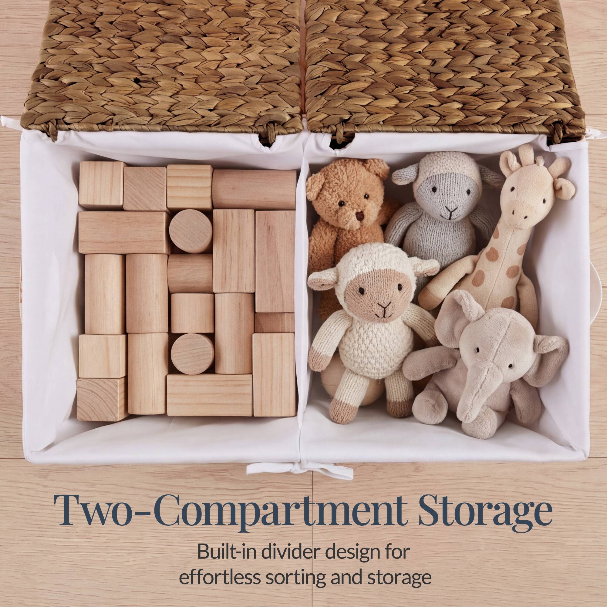 Two-Compartment Storage  
Built-in divider design for effortless sorting and storage