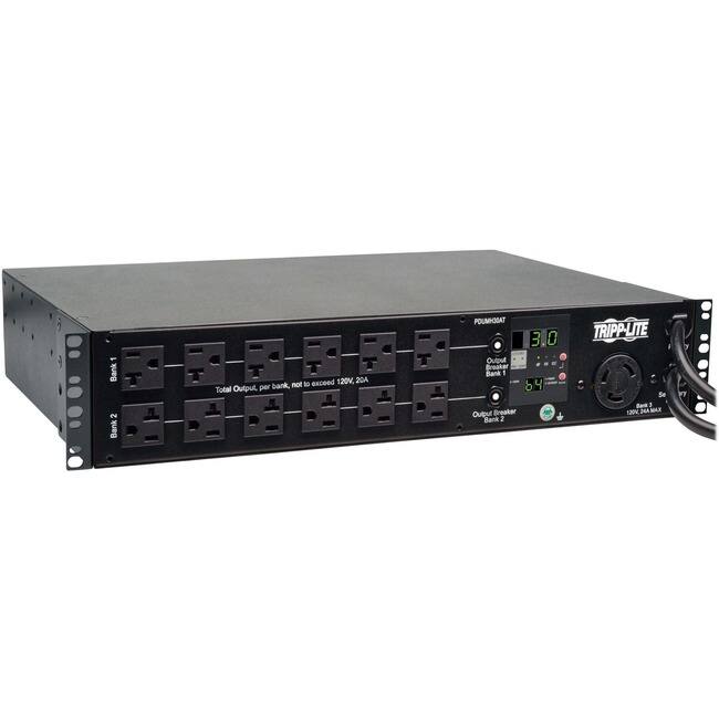 Tripp Lite - by Eaton PDU 2.9kW Single-Phase Local Metered Automatic Transfer Switch PDU 2 120V L5-30P Inputs 24 5-15/20R - Unknown