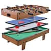 Front. Costway - 4 In 1 Multi Game Hockey Tennis Football Pool Table Billiard Foosball Gift - Multi-Color.