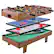 Front. Costway - 4 In 1 Multi Game Hockey Tennis Football Pool Table Billiard Foosball Gift - Multi-Color.