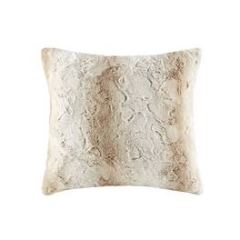 Gracie Mills - Shawn Faux Brushed long Fur Square Pillow - Sand