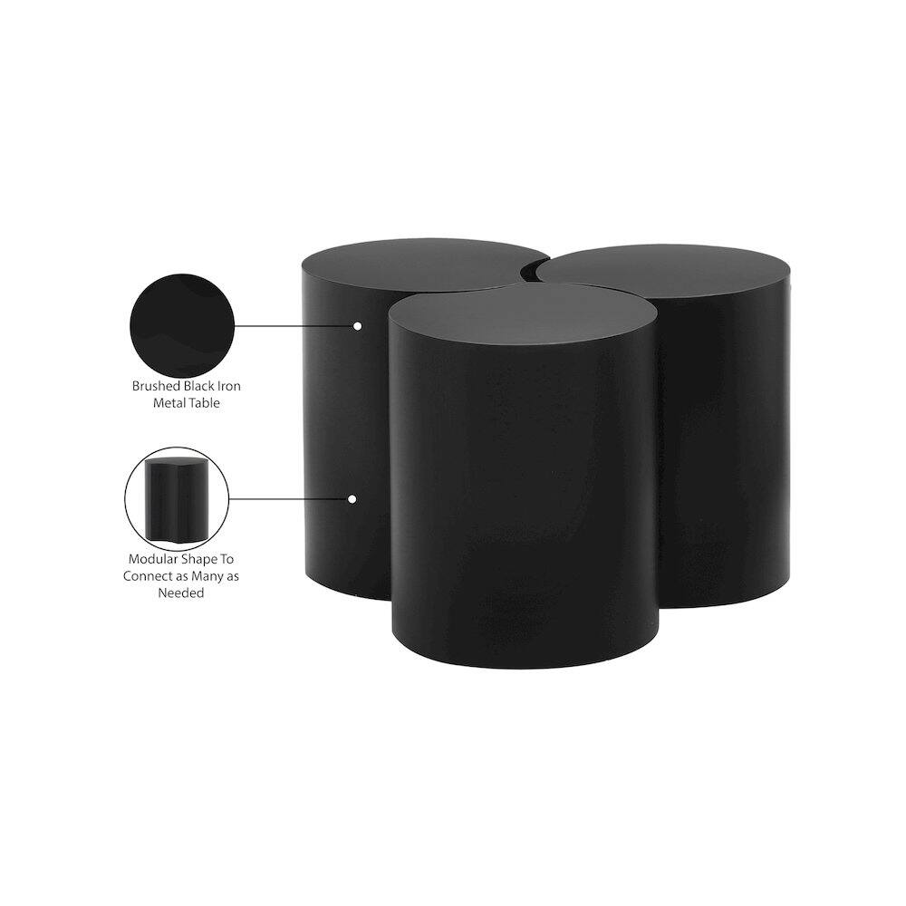 Brushed Black Iron Metal Table  
Modular Shape To Connect as Many as Needed