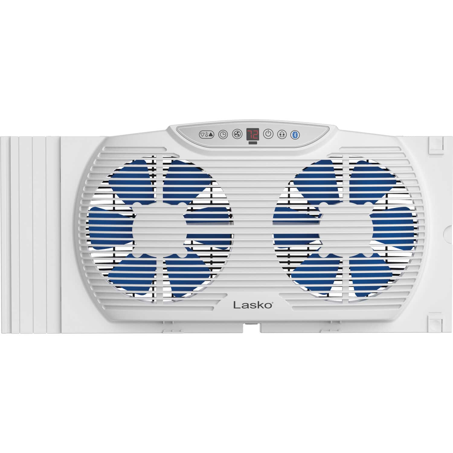 Lasko - Electrically Reversible Twin Window Fan with Bluetooth - White - Front_Zoom