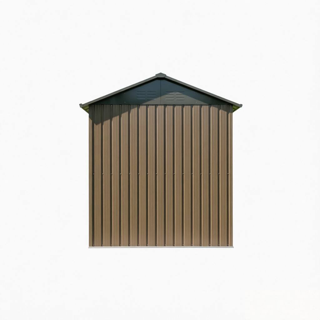 Alt View 10. Loheer - Loheer 8x6 Metal Storage Shed Galvanized Steel Weatherproof Utility Shed with Sliding Door Window Brown Black.