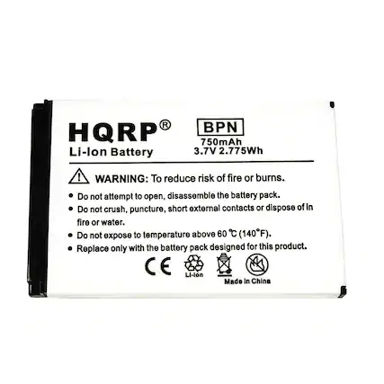 HQRP
Li-Ion Battery
BPN
750mAh
3.7V 2.775Wh
WARNING: To reduce risk of fire or burns.
- Do not attempt to open, disassemble the battery pack.
- Do not crush, puncture, short external contacts or dispose of in fire or water.
- Do not expose to temperature above 60°C (140°F).
- Replace only with the battery pack designed for this product.
CE
Li-lon
Made in China